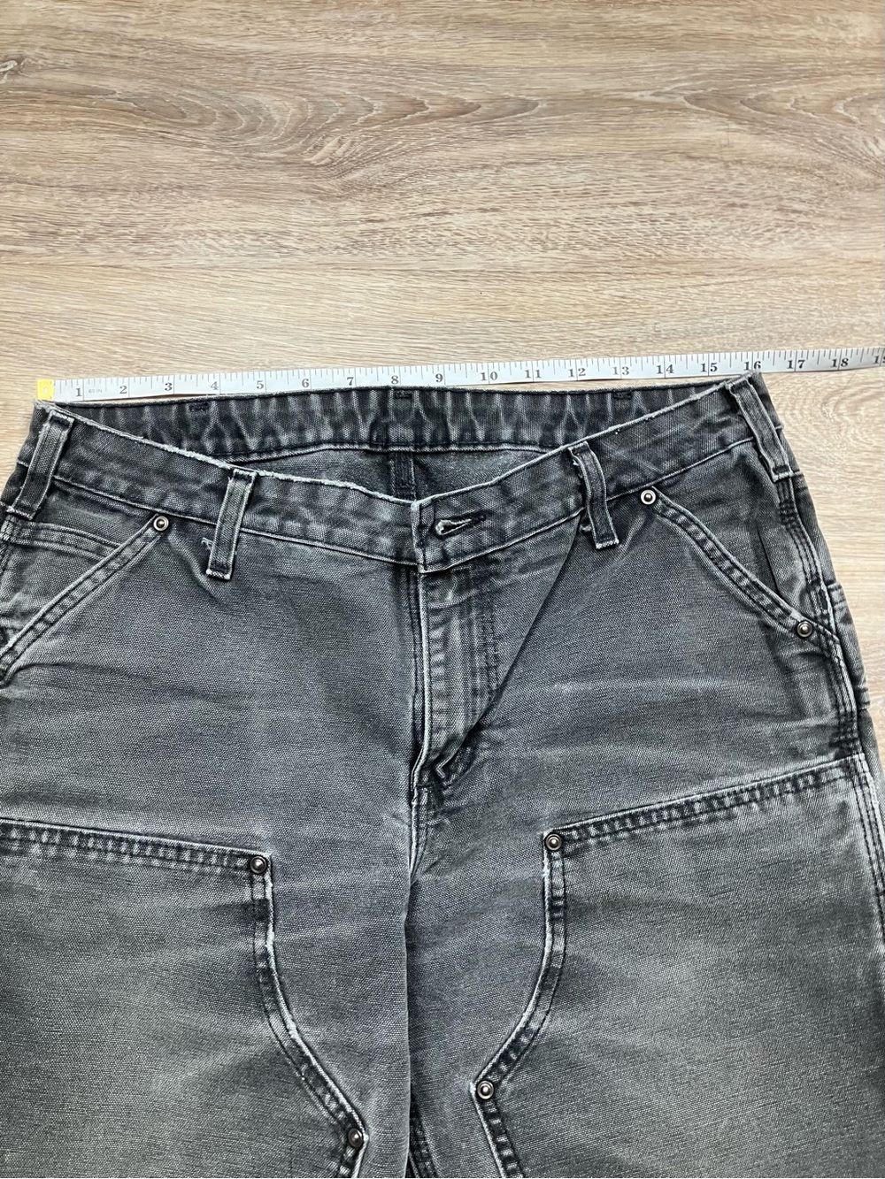 Carhartt Black Washed Vintage Double Knee pants women size 8 Short